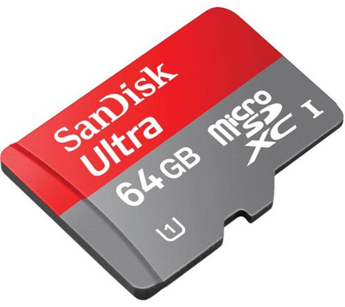 Karta pamięci Sandisk Ultra SDXC 64GB. Karty o tej pojemności to najmniejszy rozmiar SDXC - największe oferują nawet do 2TB wolnego miejsca.